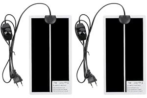 Fivtsme Reptil Terrarium Heizmatten, 2PCS 7W Einstellbar Reptile Wärmekissen mit Temperaturregelung, Heizmatte für Terrarium, für Reptilien, Schildkröte, Schlangen, Eidechse, Gecko, Spinne (15x28cm)