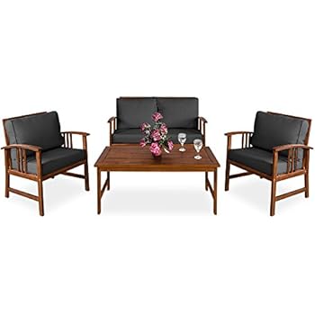 Deuba Salon De Jardin Atlas En Bois D Acacia Coussins