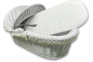 A ATH COLLECTION Moses Basket Mattress Extra Thick Super Soft & Quilted Foam Mattress Easy to Fit For Baby Pram Crib Bassinet Baskets Oval Shape UK Made (70 X 30 X 4cm)