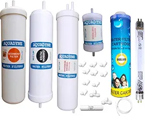 Aquadyne Filter Service Kit for Luminous Livpure GLO R + UV Water Purifier with Installation guide and video fitment support, 1- Piece, White