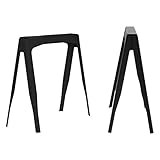 Decoración Vintage Office - Caballetes de hierro, estilo Tolix, 74 x 32 x 71 cm, color negro