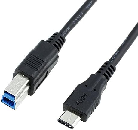 USB 3.1 Type C (USB-C) To Type B USB 3.0 Printer Scanner Cable, Hi-speed Micro Data Cable for Apple New Macbook 12 Inch, Nokia N1,Tablet, Mobile Phone and Other Type-C Supported Devices, 1M, Cooliker (Black)