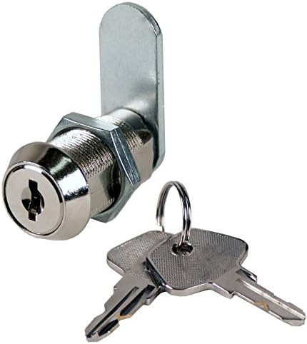 FJM Security 3403AL-KA High Security Disc Tumbler Cam Lock with 1-1/8" Cylinder and Chrome Finish, Keyed Alike