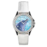 Timest - Delfin - Strass Damenuhr mit Lederarmband in weiss Rund Analog Quarz CSG0064w