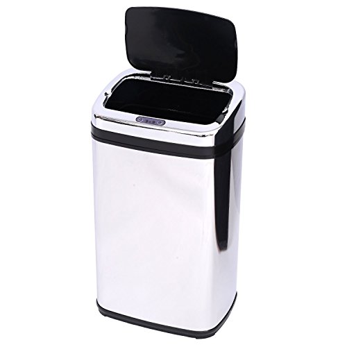 homcom 03-0024 Abfalleimer, Edelstahl, silber, 33 x 25 x 58 cm - 4