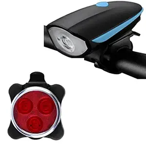 FASTPED  Combo of Bicycle LED USB Rechargeable Head Light and Tail Light