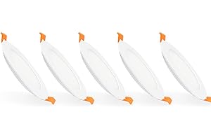 LEDKIA LIGHTING Pack 5 Downlight LED 18W Circolare Faretti Led Incasso per Soffitto Foro Ø 205 mm 5000K Bianco Freddo