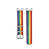 Happy Event Mode gewebt Nylon Stoff Band Armband Armband für Fitbit Ladung 3 (Mehrfarbig)