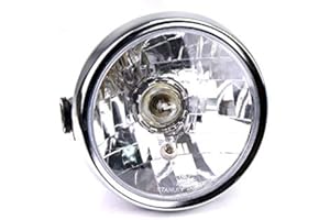 MOQIAOSEIKO 7 pulgadas 35W Moto faro ámbar faro conjunto clásico redondo Compatible with YAMAHA YBR125 YBR 125 2002 2003 2004 2005 2006 2007 2008 2009 2010 2012 2013