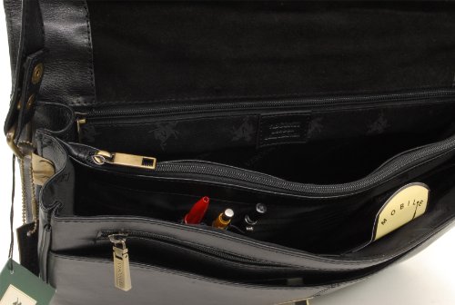 Visconti Schwarz Leder Aktentasche / Umhängetasche A4 (18074) – Größe: B: 40 H: 27 T: 11 cm - 5