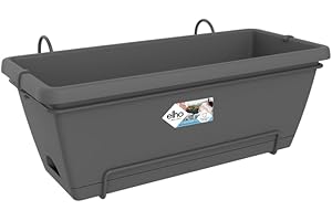 elho Barcelona XL Allin1 55 - Übertopf für Balkon & Außen - Ø 54.5 x H 23.0 cm - Schwarz/Anthrazit