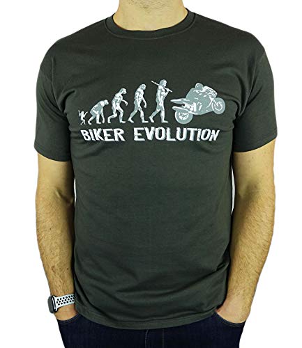 Motorbike/Superbike Moto GP Evolution - Regalo de cumpleaños Divertida Moto/Presente para Hombre de la Camiseta Gris De Carbón M
