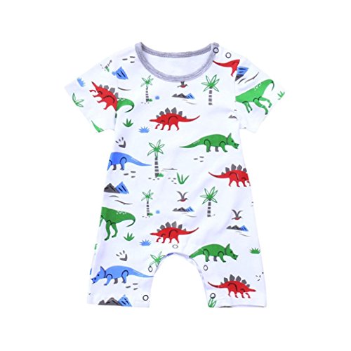 Bodies Bebe Verano, Zolimx  0-24 Meses Bebe Unisex Recien Mameluco de Manga Corta Estampado de Nubes de Dibujos Animados (Blanco, 18 Meses)