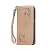 Produktbild Nancen LG G5 / H868 (5,3 Zoll) Handyhülle, Luxus Gold Prägung Schmetterling und Blume Muster Flip Case PU Leder Tasche Ledertasche Etui Protective Schale Bookstyle Schutzhülle mit Standfunktion
