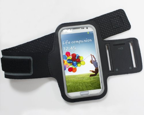 Bestwe Samsung Galaxy S5 Schwarz Neoprene Sports Jogging Armband Tasche Oberarmtasche Schutz Hülle Etui Case (Samsung Galaxy S4) - 4