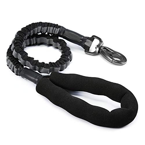 Petcomer Guinzaglio da Addestramento per Cani Riflessivo Robusto Protezione per Mani Guinzagli Allungabile per Cani Taglia Medio Grande Nero 75-110cm