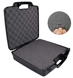 CASEMATIX Hard Travel Case with Foam and Padlock Rings - Customizable Foam Fits Pico Mobile Projectors, Recorders, Microphones and More Small Electronics & Accessories up to 13.25