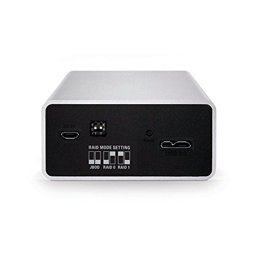 FANTEC mobiRAID X2 Externes Festplattengehäuse (für 2x 6,35 cm (2,5 Zoll) SATA HDD oder SSD, RAID Funktion 0/1/JBOD, USB 3.0 SUPERSPEED, UASP, Aluminium Gehäuse) silber - 4