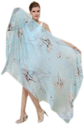 Efudfj Silk Colorful Gradient Home Out Simple Beautiful Comfortable Not Fade Scarves Shawls Scarves,I:BlueLotus