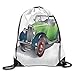 Produktbild HLKPE Hand Drawn Convertible Vintage Green Car with Colorful Rims Retro Vehicle Design Print Drawstring Gym Sack Sport Bag for Men and Women