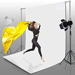 VOFFY Store Photography Backdrop Lekera Photo Light Studio 8X12 Polyester Wrinkle Resistand Cloth for Photo Shoot Portrait Shooting Video with Carry Bag (White)