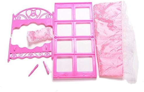 keepingup 1 Set Mini Dollhouse Furniture Bed,Pillow &amp; Bed Sheet Girls Classic Toys