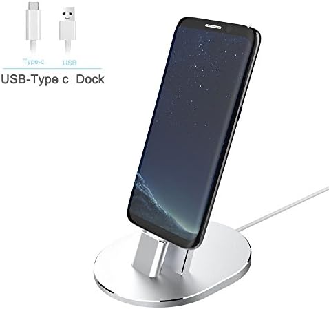 USB Type C stand Dock, MEAMOR Aluminum Sync &amp; Fast Charge USB Type C Desktop Stand Cradle Station for Samsung Galaxy S8/ S8+, Nintendo Switch,Google Nexus 6P/5X/Pixel XL, LG G6/G5, Huawei P9 P10 (SILVER)