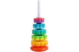 ARVALOLET Spining Stacking Toy Eco-Friendly Gears Stacking Rings Toy Smooth Spining Tower Building Blocks Safe for Preschool Gift