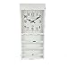 Produktbild Wanduhr Wandboard 65x28x5,5cm Vintage Look Uhr 3Fächer Wandregal Wandkonsole, Farbe:weiß