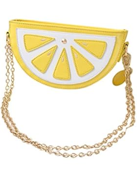 LUOEM Mädchen Umhängetasche Zitrone Tasche Frauen Obst Paket mit Gold Kette Umhängetasche Sommer Party Supplies