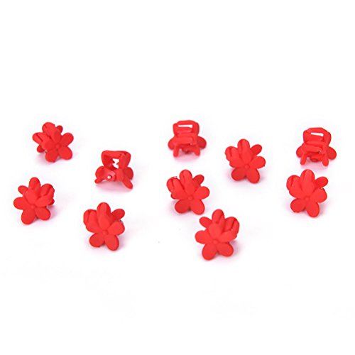 10PCS Small Hairpins Hair Claws Flowers Gripper Children Baby Girl Hair Clip Clamp Bangs Hair Accessories -RED