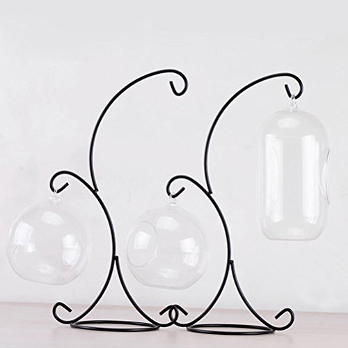 ROSENICE 2-Haken-Glas Christbaumkugel Eisen hängen Ständer Halter Hausgarten Dekor (schwarz) - 3