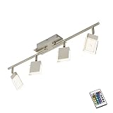 Briloner Leuchten 2530-042 LED Deckenstrahler, Farbsteuerung/Farbwechsel mit Fernbedienung, dimmbar, schwenkbar