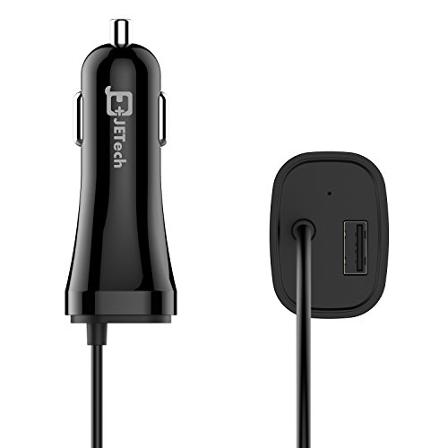 JETech Chargeur de Voiture  2-Port Chargeur Allume Cigare avec 5V 3A C  ble USB C  Noir