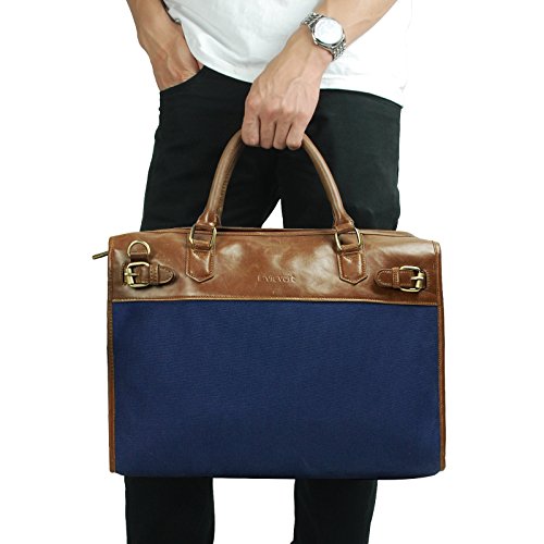 Lavievert Laptop-Tasche , aus Baumwolle , Segeltuch und PU Leder . Mit Seitwärts Banden Entworfene Klasische Laptop – Schulter – Tasche und Handtasche ( 2 in 1 ) / Notebook Gepolsterte Hülle für mehr als 15.6 Zoll Laptop ( 2 Säckechen dain, der Gepolsterte Sack für über 14 Zoll Laptop , auch geeignet für 15-Zoll MacBook , der andere Sack für über 15.6 Zoll Laptop ) - 7