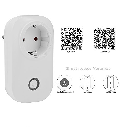 Smart Socket Remote Control WiFi Switch Socket Funziona con Amazon Alexa [Echo, Echo Dot] Wireless Presa elettrica intelligente Mobile AMAZON ECHO Voice / remoto / timer Socket di controllo Plug EU per Android IOS Smartphone