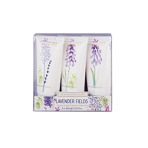 Heathcote & Ivory Lavender Fields Hand and Nail Cream Collection, 30 ml,Pack of 3