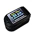 Produktbild Black Evanmore CMS50D colour finger pulse oximeter OLED display pocket sized oxygen Sp02 and heart rate monitor with 4 display directions, carry case, lanyard, full instructions and 2 x AAA batteries by Evanmore