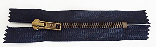 Reißverschluß Jeans 10 cm dunkel blau antik