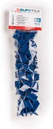 50 x 4mm Pack ‘UNIPLUG’ ProSpacer™ Premium, Heavy Duty Blue Tile Spacers That, Uniquely, Also Space and Align Your Tiles Around Corners. Easy To Use and Handle | Can’t Get Left In the Tiling