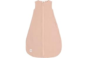 Lässig Baby Summer Sleeping Bag, Sleeveless, Muslin, GOTS Certified Cotton, Unisex Muslin Sleeping Bag, Powder Pink, Size 74/80, 7 - 12 Months