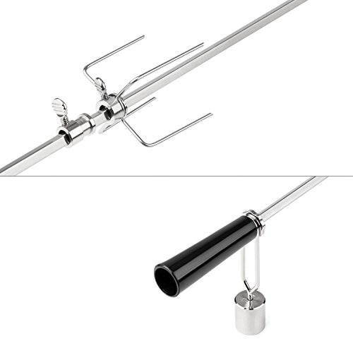 Klarstein van Helsing Elektrischer Grillspieß mit Motor Rotisserie Grill-Hähnchen Dreh-Spieß Aufsatz (Fleischspieß aus Edelstahl, 4 W Elektro-Motor, für Grills bis 78 cm Breite) silber - 5
