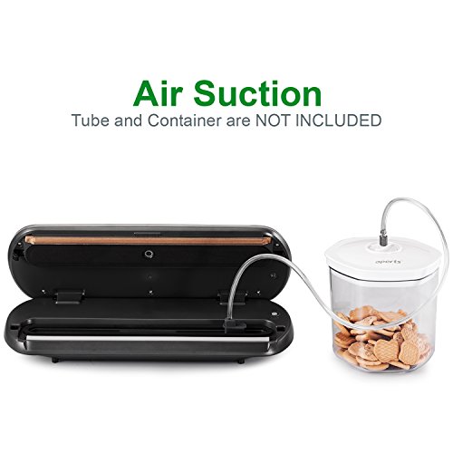Vakuumierer, KitchenBoss Vakuumiergerät Lebensmittelverpackungsmaschine für Lebensmittel, Fleisch,Früchte, natürliche Aufbewahrung ohne Konservierungsstoffe,Vakuumregulierung,inkl. 5 gratis Profi-Folienbeutel (Silber) - 5