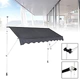 klemmmarkisen lidl 【Größe und Farbe】Die Froadp Markise ist 3*1.2 m, Gestell schwarz, Stoff Block, grau