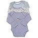 Baby Plain & Patterned Long Sleeve Bodysuits/Sleepsuits Allergy Free (Pack Of 3) -4 Options (0-3 Months) (White)
