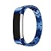 Produktbild Sansee Granular bogenförmigen Stahlband Luxus Echt-Edelstahl-Uhr-Band-Handgelenk-Bügel für Fitbit Alta HR Tracker (Blau)