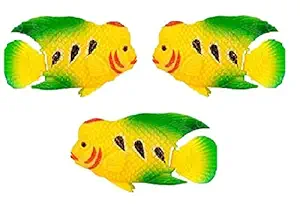 Premier Plants Plastic Artificial Flowerhorn Fish for Aquarium Tank (Random Color and Pattern) - Set of 3 Pieces