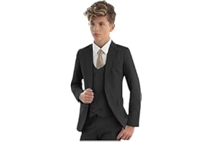 BOTONG Traje formal infantil de 3 piezas con solapa de pico; chaqueta, chaleco y pantalones, traje de fiesta, esmoquin para bodas
