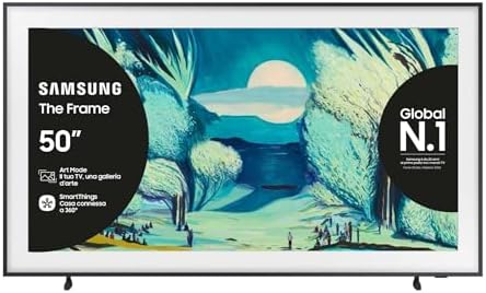 Samsung The Frame 4K Vision AI Smart TV 50'' The Frame QE50LS03FAUXZT, NQ4 AI Gen2 Processor,AI Upscaling, Matte Display, Dolby Atmos & OTS Lite, Modern Frame Design, PACCHETTO INTRATTENIMENTO, 2025