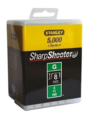 Stanley Klammern Typ G 8mm, aus Flachdraht, wiederverschließbare Verpackung, 5000 Stück, rostbeständig, 1-TRA705-5T